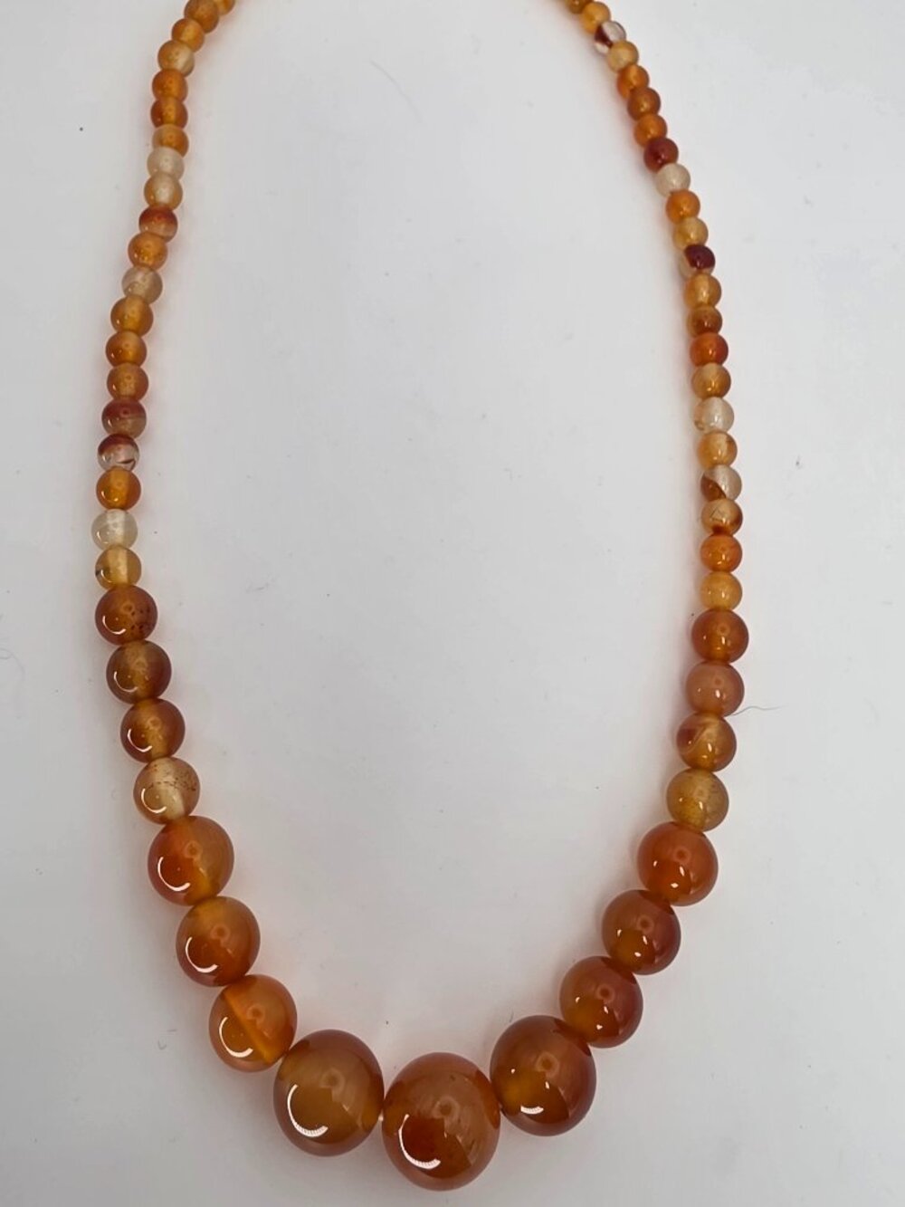 Carnelian Agate Necklace Amber Current (19.5 in, 6–13.5 mm)